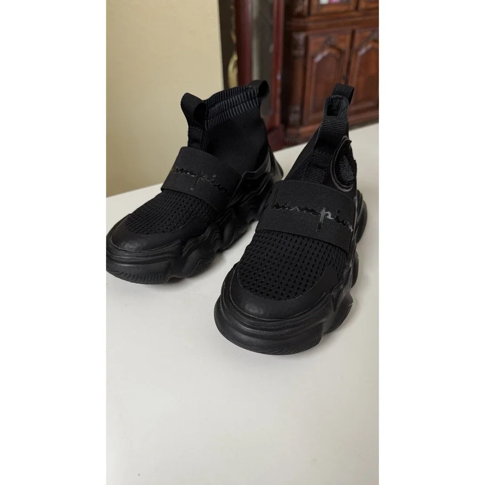 Champion Meloso Rally Pro Kids 11C Black Stealth Slip On Sneakers CPS10918P Box